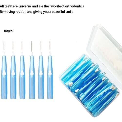 60pcs Toothpick Teeth Flosser Tooth Clean Interdental Brush Dental Floss Teeth Oral Clean Hygiene Toothpick Tools