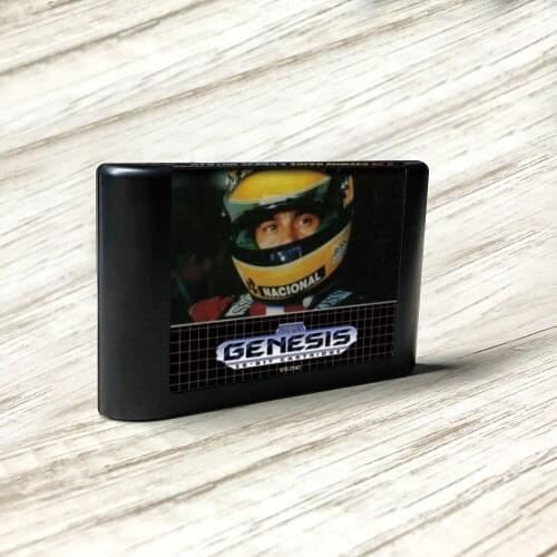 Ayrton Sennas Super Monaco GP II - USA Label Flashkit MD Card for Sega Genesis Megadrive Video Game Console