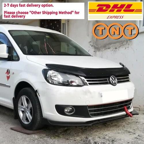 For Volkswagen VW Caddy Accessories Car Front Bumper Lip 3 pcs Black Diffuser Body Kit Spoiler