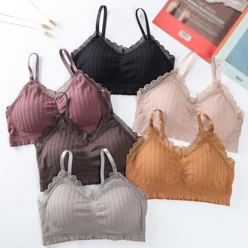 New Women Sexy Lace Tube Top Solid Color Wrap Bra Tops Bandeau Underwear Seamless Lingerie For Ladies