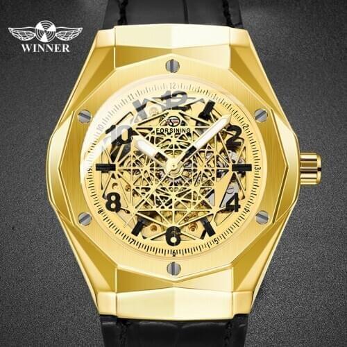 FORSINING Golden Man Mechanical Movement Retro Classic Luxury Male Wrist Watches Top Brand Male Clocks Relogio