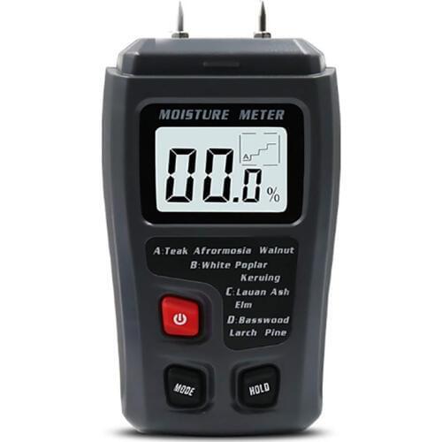 0-99.9% Two Pins Digital Wood Moisture Meter Wood Humidity Tester Hygrometer Timber Damp Detector Large LCD Display