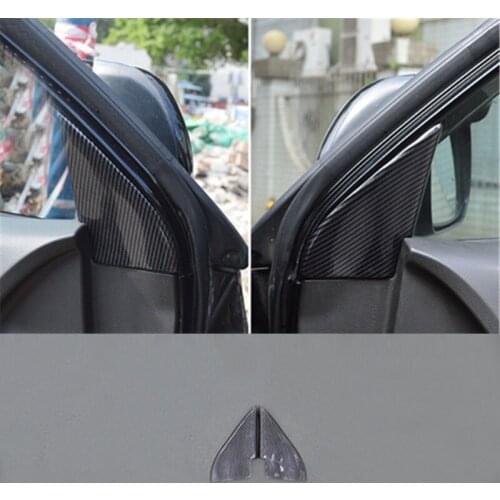2pcs/Lot ABS Carbon Fiber Grain A Pillar Decoration Cover For 2009-2014 Toyota Highlander Car Accessories