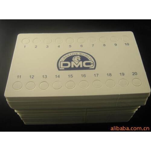 11th cross stitch DMC threading boards thread organizer 20 holes, thick white card threading board cross stitch