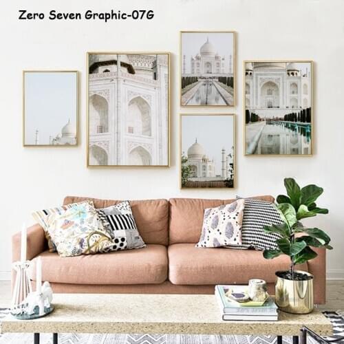 Islamic Architecture Mosque Poster Taj Mahal Landscape Photo Canvas Painting Gallery Wall Art Modern Home Decoration