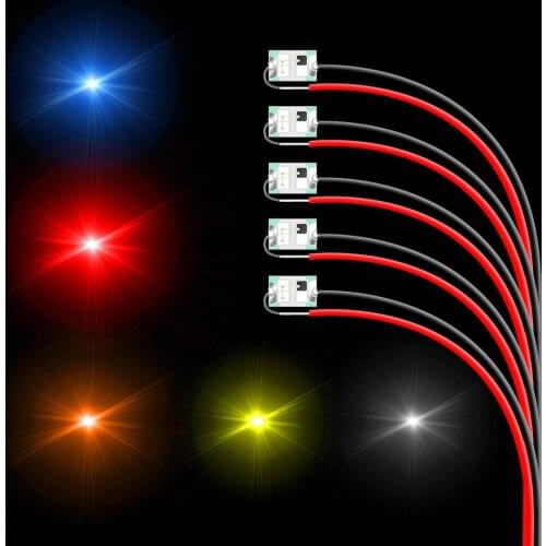 Toy 0805 Flashing SMD Flashing Model Train Scale Pre-welded Construction Train Wired LED Lead 20cm Wire LED Model Patch Lamp