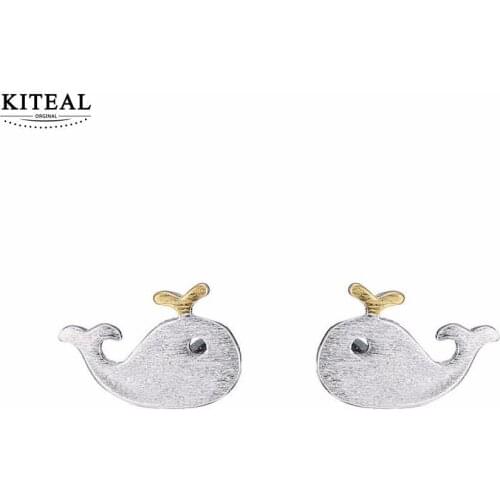 KITEAL Fashion Design Female Friend earring Little whale earrings animal boucle doreille femme horloge