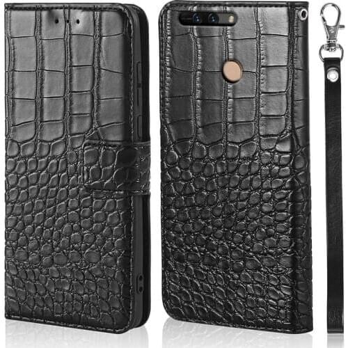 DOREXLON Crocodile Flip Leather Case For Huawei Honor V9 Cover Cases For Huawei Honor V9 Magnetic clasp With Strap
