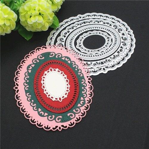 Round Flower Dies cut Frame Metal Cutting Dies Border Lace for DIY Scrapbooking DIY art Craft Card Embossing Die Cut knife mold