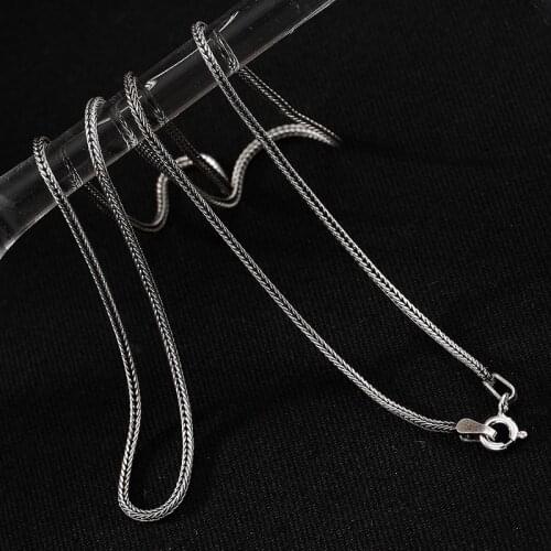Hot Sale 925 Sterling Silver Retro Jadoku Chains Necklaces Fit For Pendant Charm For Women Men Luxury S925 Jewelry Gift AJ