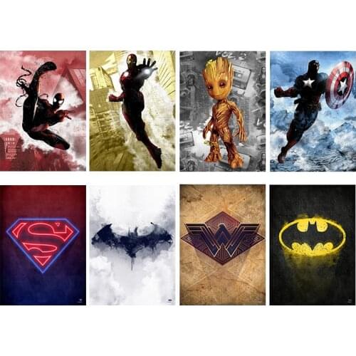 Marvel Avengers canvas painting superhero Captain America posters and prints wall art print canvas home decoration gifts boys