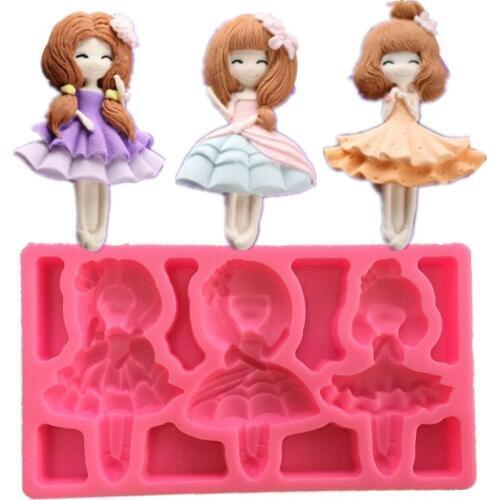 New Style Pretty Girl Princess Baby Mold DIY Baking Tools 3D Chocolate Molds Girl Silicone Fondant Mold Cake Decorating Tools