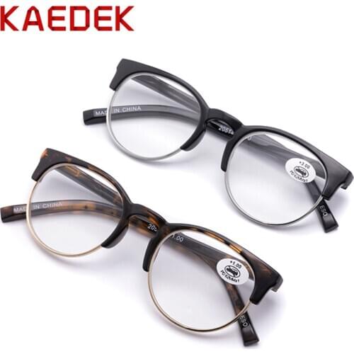 KAEDEK Reading Glasses for Men and Women Retro Round Frame Readers Eyeglasses Hyperopia Presbyopia Eyewear Diopter