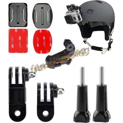 Orbmart Helmet Front Mount for Gopro Go Pro Hero 6 5 4 3+ 3 2 1 Accessories Kit Adjustment Curved Adhesive Bracket J-Hook Buckle