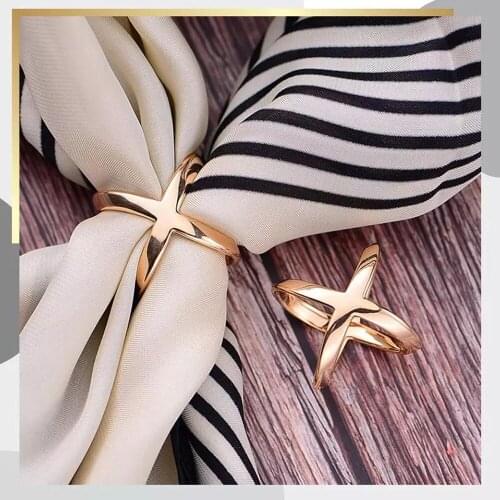 Simple Three-ring Scarf Buckle X-shaped Scarf Scarf Shawl Buckle New Multi-purpose Cross Hollow