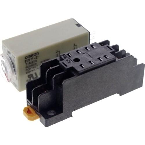 220VAC H3Y-2 Power On Time Delay Relay Solid-State Timer 0.2~5Sec DPDT & Socket