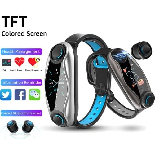 Smart band Heartrate blood pressure sport Watch Smart Bracelet Remote Photo Message Reminder Wireless Earphones Smart Watch Men