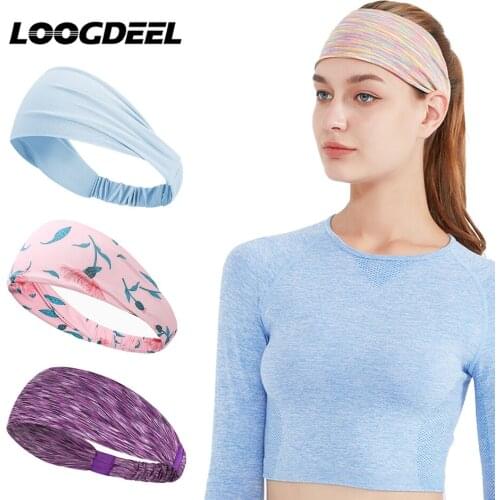 LOOGDEEL Sports Headband Quickly Absorb Sweat Breathable Skin-friendly Cycling Running Yoga Fitness Elasticity Bandana Women