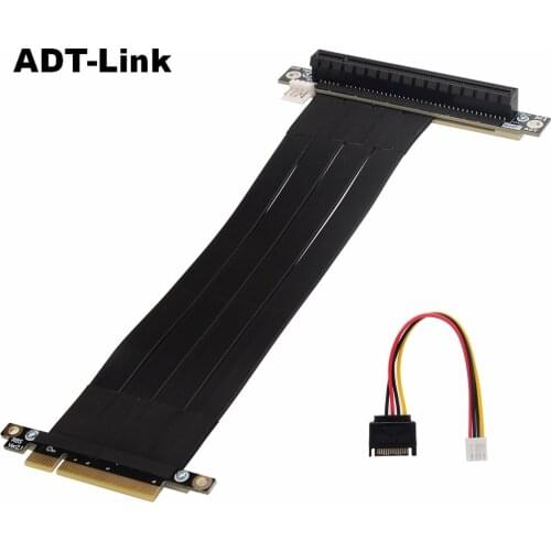 RTX 3060 PCIE X8 To X16 Mining Extension Cable PCI-e 8x 16x Adapter Riser X99 Server Multi-card ETH Miner SATA Power
