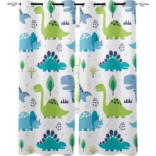 Dinosaur Cartoon Kawaii Window Curtain for Kids Room Bedroom Curtain for Girls Colorful cortinas