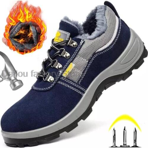 Mens Safety Shoes Steel Toe Winter Work Boots Puncture-Proof Work Sneakers Indestructible Work Shoes Men Safety Boots Outdoor