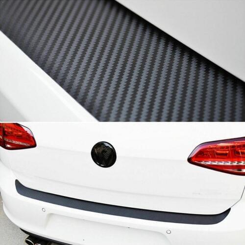 1pcs Car Rear Bumper Protection Sticker 4D Carbon Fiber Sill Scratch Anti Sticker Styling Door Protector Decal Auto Vinyl C K2U0