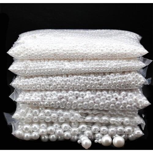 10-1000Pcs/Size:3/4/6/8/10/12/14/16/Mixed Size Imitation Pearl DIY For Jewelry Making Craft Garment Materials,Decor Accessories