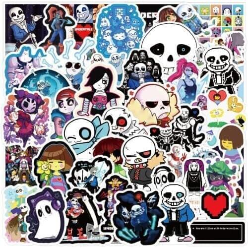 10/50pcs/pack Undertale Hot Games Lable Stickers For Cars Motorcycles Water cups Childrens Decal Luggage Skateboards Computer
