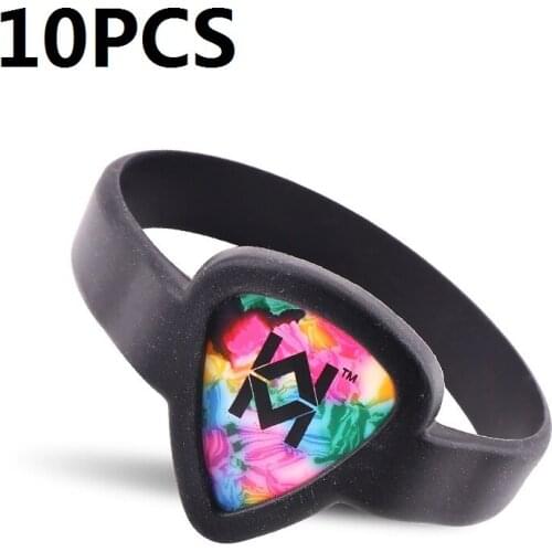 10PCS Guitar Picks Bracelet Picks wrist strap Pick bag guitar pick holder wristband
