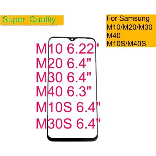 10Pcs/lot For Samsung Galaxy M10 M20 M30 M40 M10S M30S M11 M21 M31 M31S M51 Touch Screen Panel Front Outer Glass Panel LCD Lens