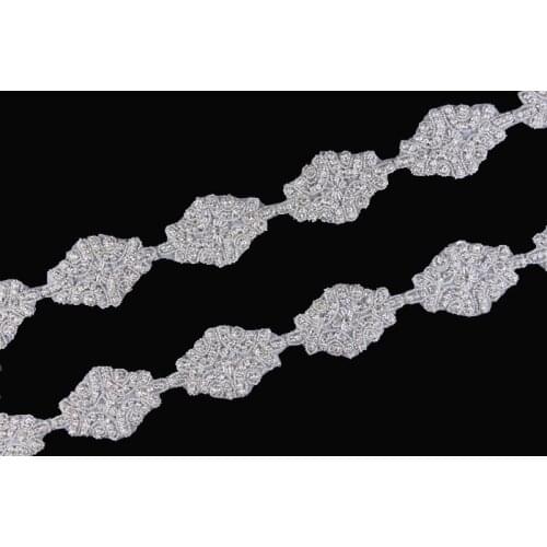 10Yard Sew On Diamond Rhinestone Applique Trim Hot Fix Bling Beaded Crystal Trimming For Girl Wedding/Bridal Headbands/Belt
