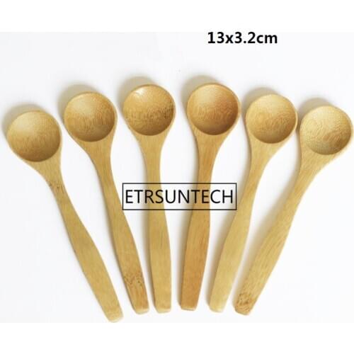 1000pcs Mini bamboo Spoons Kitchen Condiment Utensil Spoons Natural Bamboo Coffee Teaspoon Kids Ice Cream Scoop Tableware LX1023