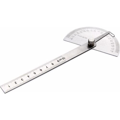 180 Degrees Angle Ruler Goniometer Stainless Steel Protractor Round Head Ruler Woodworking Angle Square Corner Test