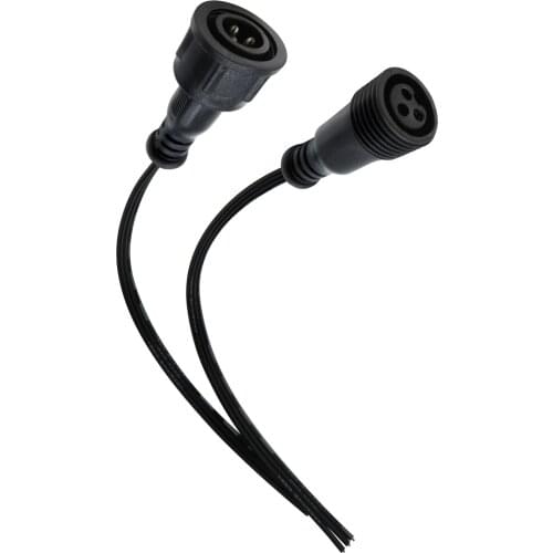 3 Core BLACK Waterproof pigtail flat connector,20cm long each;male and female;male connectors diameter:13.5mm/18.5mm 18AWG