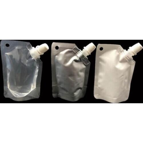 50ml Stand Up Drinking Package Transparent Pout Bag White Doypack Spout Bags For Beverage Milk
