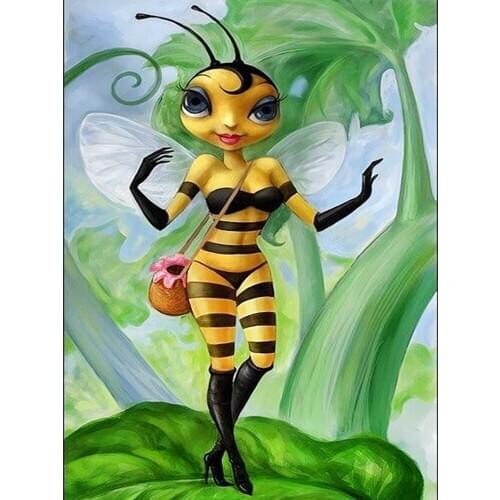 5D DIY full square/round diamond painting mosaic "Bee elf" diamond embroidery elf cross stitch home decoration gift