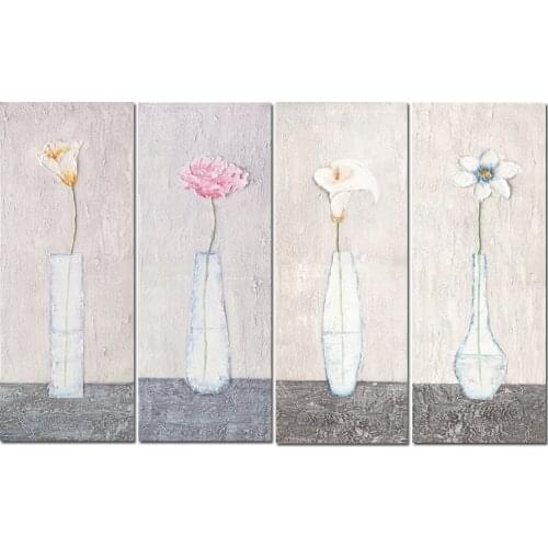 Abstract One Flower In The Vase Painting On Canvas 100% Hand Painted Oil Painting Modern Acrylic Wall Art For Living Room Decor