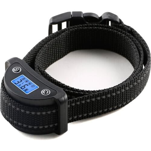 Blue LCD Automatic Pet Dog Anti Bark Collar For Small Medium Large Dogs Training with Reflective Belt Rechargeable Waterproof