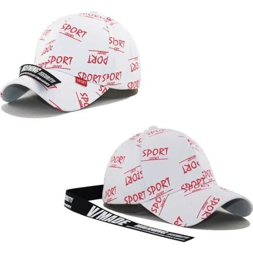 Hip hop baseball cap with long strip letter printing sport snapback hat unisex men women fashion caps dad hats travel