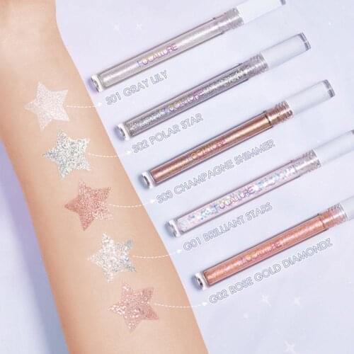 Glitter Starlight Liquid Eyeshadow Shimmer Diamond Flash Waterproof Lying Silkworm Brightening Sequin Pearl High Gloss Brighten