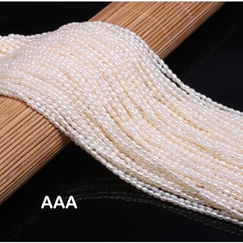 Natural Freshwater Pearl Beads Rice shape 100% Punch Pearl for Fashion Jewelry Making Necklace Bracelet Supplies 2-2.5mm