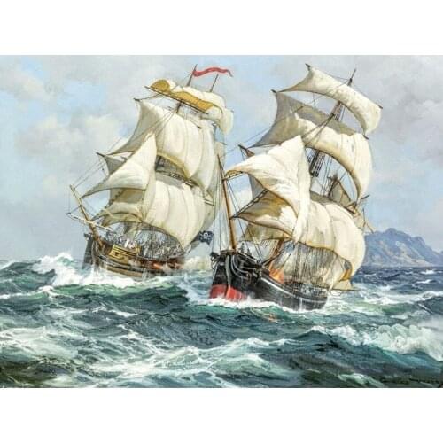 CraftArtGo 5D DIY Diamond Embroidery Sailboat Full Square Round Rhinestone Mosaic Painting Cross Stitch Flowers Diamond Kit