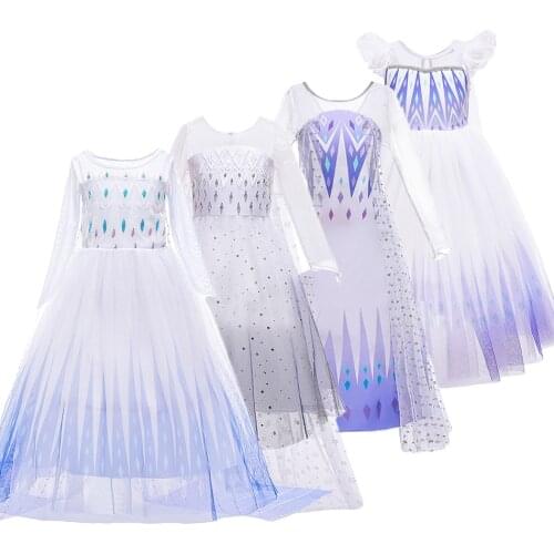 Kids Elsa Cosplay Snow Queen Dress Up Princess Dress Girl Child Elsa Costume Cosplay Birthday Party Christmas Halloween Costume