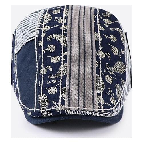 Men Women Spring Autumn Paisley Patchwork Duckbill Newsboy Style Flat Cap Ivy Cabbie Driving Hat