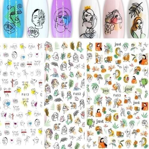 Nail Adhesive Spring Sticker DIY Abstract Image Nail Art Paper Decoration Manicure Tattoos Creative Designs Snake Decals Tool