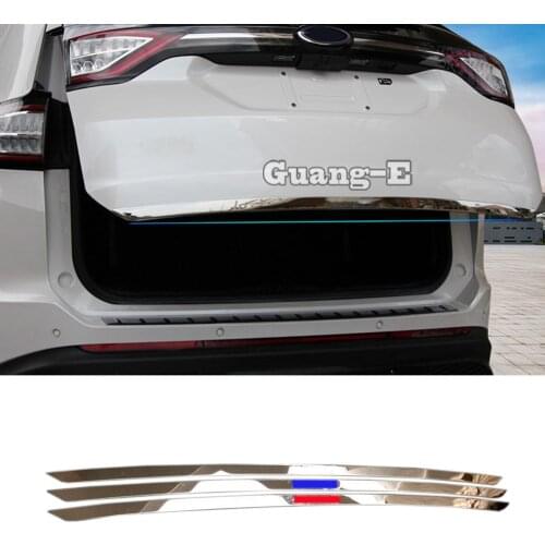 Car Body Stainless Steel Rear Door Tailgate Bumper Frame Plate Trim Lamp Trunk Lid 1pcs For Ford EDGE 2015 2016 2017 2018
