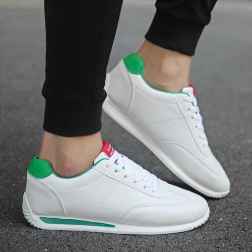 Hot Fashion White Leather Sneakers Boys Sport Vulcanized Shoes Men Comforthable Spring Sneakers Mens Casual Shoes Size 36-44