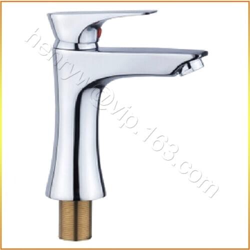 L15011 - Luxury Deck Mounted Chrome Color Brass Material Hot & Cold Water Bathroom Wash Basin Faucet
