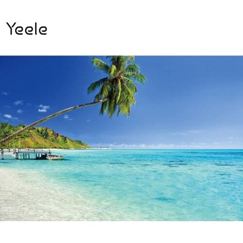 Yeele Photocall Summer Backdrop Room Decor Blue Sea Water Sky Background Birthday Pet Photos For Photography Studio Shoot Props