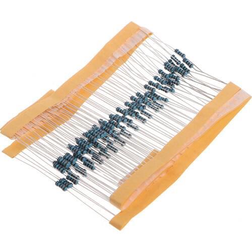 Hot Sale 100 Pcs 1k ohm 1/4W Metal Film Resistor 1kohm 0.25W 1% For Arduino New 2019